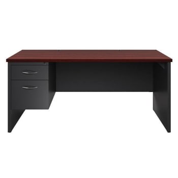 Image for Hirsh Executive Modular Left-Hand Sngl Pedestal Desk 30"Dx66"W Charcoal/Mahogany from HD Supply