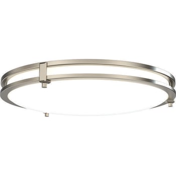 Juno Saturn 16" Round LED Flush Mount With Switchable Cct, Brushed Nickel