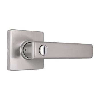 Image for Shield Security Straight Square Rose Turn Button Privacy Door Lever In Satin Nickel from HD Supply