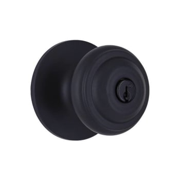 Image for Shield Security Fancy Mushroom Keyed Entry Door Knob, Matte Black from HD Supply