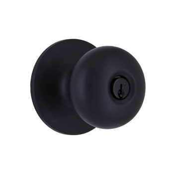 Image for Shield Security Keyed Entry Door Knob, Half Round, Matte Black from HD Supply