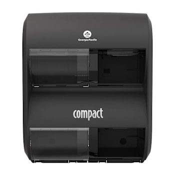 Compact® 4-Roll Quad Plus Coreless High-Capacity Toilet Paper Dispenser Black