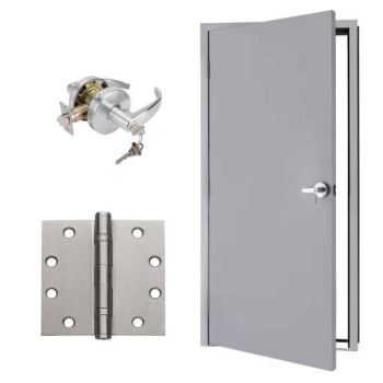 Image for Shield Security Door Kit, 3'0" X 7'0" Door, Frame, Hinge, Entry Handle, Right from HD Supply