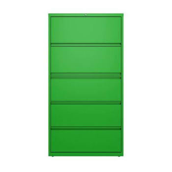 Hirsh 36" Wide 5 Drwr Metal Lateral File Cabinet Letter/Legal/A4 Screamin' Green