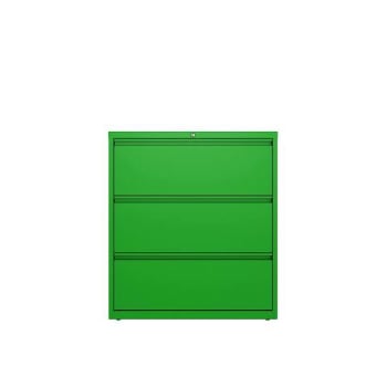 Hirsh 36" Wide 3 Drawer Metal Lateral File Letter/Legal/A4 Hang Screamin' Green