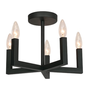 Image for Afx Grace 5-Light Semi-Flush Ceiling Fixture, Candelabra Base, 40 Watts, Black from HD Supply
