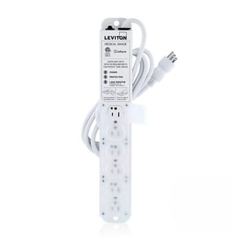 Leviton 15 Amp Medical Grade Power Strip Load Monitoring Inform™ Surge Protected