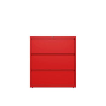 Hirsh 36" Wide 3 Drawer Metal Lateral File Cabinet Letter/Legal/A4 Lava Red