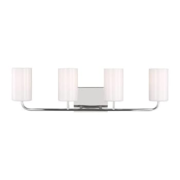 Image for Generation Lighting Rhett 4-Light Chrome Vanity Light With Clear/White Shades from HD Supply