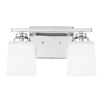 Image for Generation Lighting Vinton 2-Light Chrome Vanity Light With Etched White Shades from HD Supply