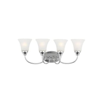 Image for Generation Lighting Holman 4-Light Chrome Vanity Light With Satin Etched Shades from HD Supply