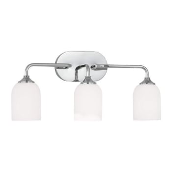 Image for Generation Lighting Emile 22" 3-Light Chrome Vanity Light With Etched White from HD Supply