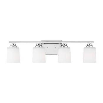 Image for Generation Lighting Vinton 3-Light Chrome Vanity Light With Etched White Shades from HD Supply