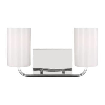 Image for Generation Lighting Rhett 2-Light Chrome Vanity Light With Clear/White Shades from HD Supply
