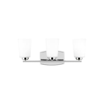 Image for Generation Lighting Franport 3-Light Chrome Vanity Light With Etched White Shade from HD Supply