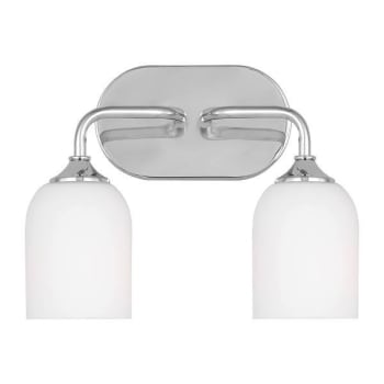 Image for Generation Lighting Emile 13.25" 2-Light Chrome Vanity Light With Etched White from HD Supply