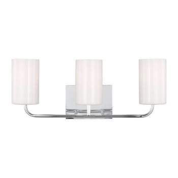 Image for Generation Lighting Rhett 3-Light Chrome Vanity Light With Clear/White Shades from HD Supply