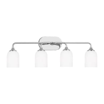 Image for Generation Lighting Emile 31" 4-Light Chrome Vanity Light With Etched White from HD Supply