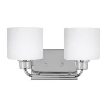 Image for Generation Lighting Canfield 2-Light Chrome Vanity Light With Etched White Shade from HD Supply