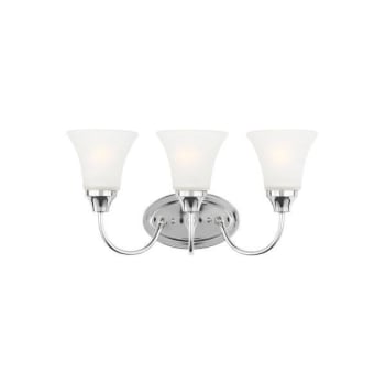 Image for Generation Lighting Holman 3-Light Chrome Vanity Light With Satin Etched Shades from HD Supply