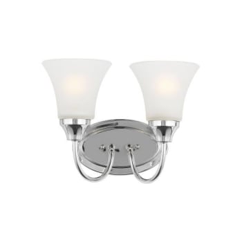 Image for Generation Lighting Holman 2-Light Chrome Vanity Light With Satin Etched Shades from HD Supply
