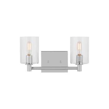 Image for Generation Lighting Fullton 2-Light Chrome Vanity Light With Clear Glass Shades from HD Supply