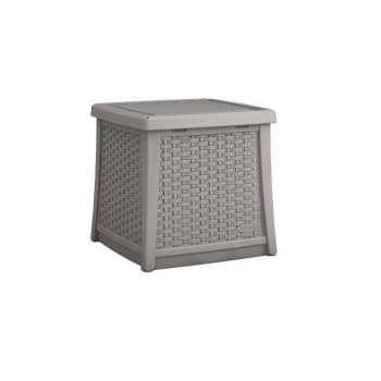 Suncast Commercial Elements End Table With Storage Dove Gray