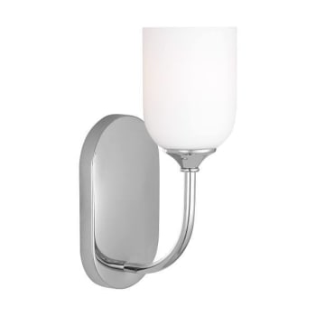 Generation Lighting Emile 4.625" 1-Light Chrome Vanity Light With White Etched