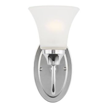 Generation Lighting Holman 1-Light Chrome Vanity Light With Satin Etched Shade