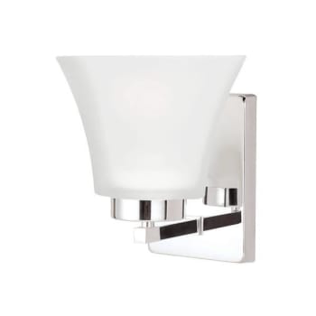 Generation Lighting Bayfield 1-Light Chrome Vanity Light With Satin Etched Shade