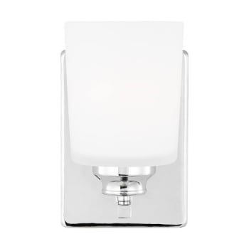 Generation Lighting Vinton 1-Light Chrome Vanity Light With Etched White Shade