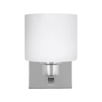 Image for Generation Lighting Canfield 1-Light Chrome Vanity Light With Etched White Shade from HD Supply