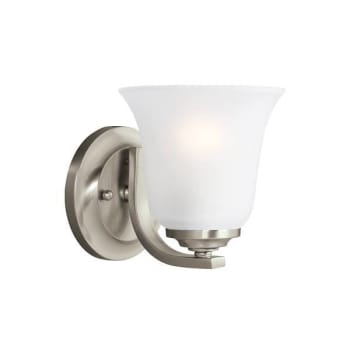 Image for Generation Lighting Emmons 1-Light Brushed Nickel Vanity Light With Satin Etched from HD Supply