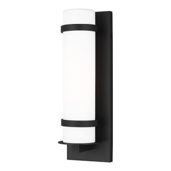 Image for Generation Lighting Alban 1-Light Black Wall Lantern Sconce With Etched Opal from HD Supply