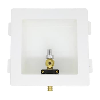LSP Plastic Ice Maker Outlet Box 1/2 in. Crimp PEX X1/4 in. Compression