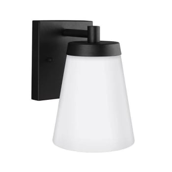 Image for Generation Lighting Renville 7.375" 1-Light Black Wall Lantern With Satin Etched from HD Supply