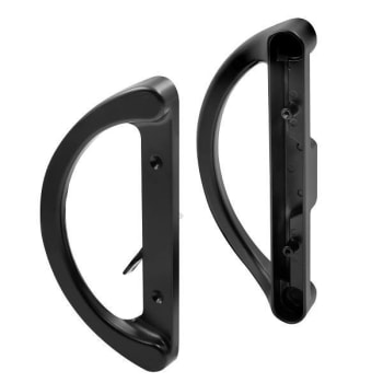 Prime-Line Mortise Style Sliding Patio Door Handle Set, D Pull, Non-Keyed, Black