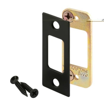 Image for Prime-Line Deadbolt Strike, 2 Piece, High Security, Matte Black Finish from HD Supply
