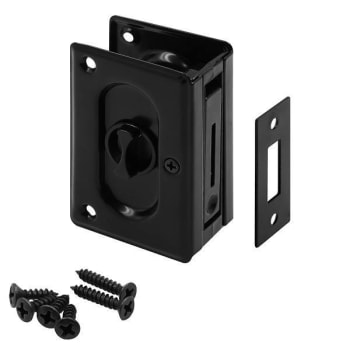 Image for Prime-Line Pocket Door Privacy Lock With Pull, 3-3/4", Matte Black, Single Pack from HD Supply