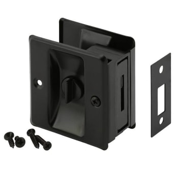 Image for Prime-Line Pocket Door Privacy Lock, Solid Brass, Matte Black from HD Supply