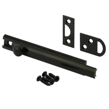 Image for Prime-Line Surface Bolt, 4", Solid Brass, Matte Black Finish from HD Supply