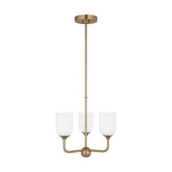 Image for Generation Lighting Emile 3-Light Satin Bronze Chandelier With Etched White from HD Supply