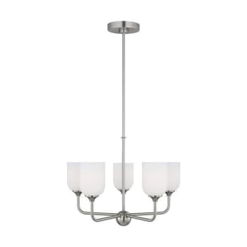 Image for Generation Lighting Emile 5-Light Brushed Steel Chandelier With Etched White from HD Supply