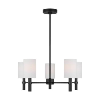 Image for Generation Lighting Manor 5-Light Midnight Black Chandelier With White Fabric from HD Supply