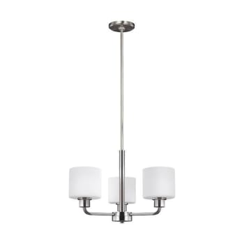 Generation Lighting Canfield 3-Light Brushed Nickel Modern Minimalist Chandelier