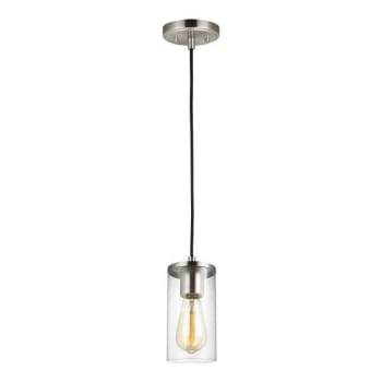 Generation Lighting Zire 1-Light Brushed Nickel Mini-Pendant With Clear Shade