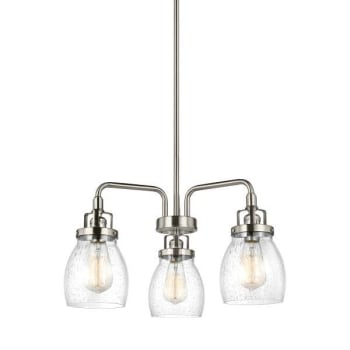 Image for Generation Lighting Belton 3-Light Brushed Nickel Chandelier With Seeded Glass from HD Supply