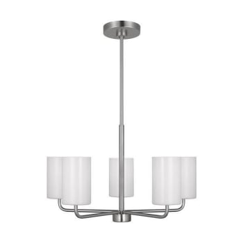 Image for Generation Lighting Rhett 5-Light Brushed Steel Chandelier With Clear/White from HD Supply
