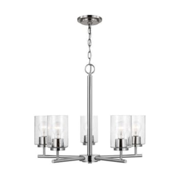 Generation Lighting Oslo 5-Light Brushed Nickel Chandelier With Seeded Glass