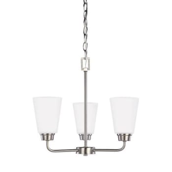 Image for Generation Lighting Kerrville 3light Brushed Nickel Chandelier With Etched Glass from HD Supply